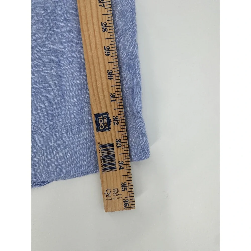 J.Crew Linen Wide Leg Pants Women S Blue Elastic Waist Drawstring Coastal Summer